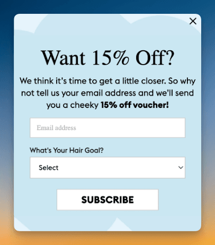 cross selling pop-ups