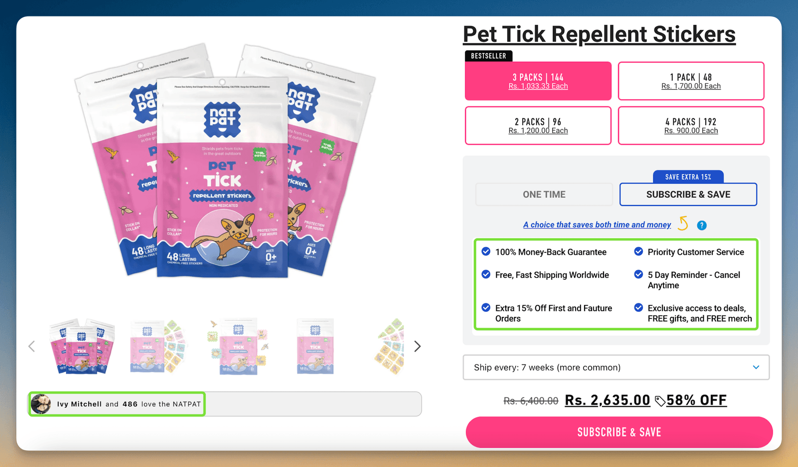 natpat product pages