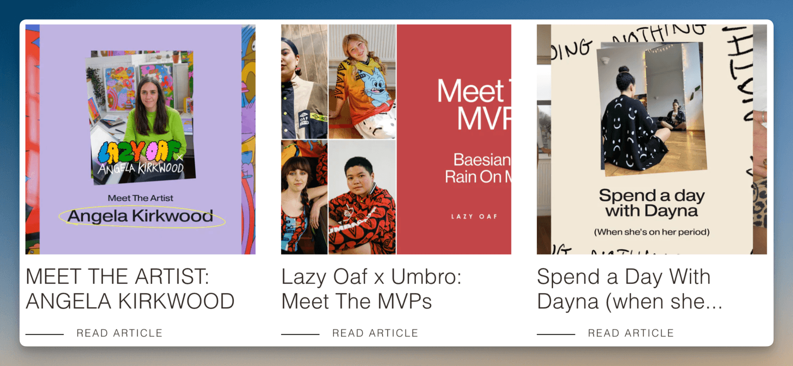 Lazy oaf engagement initiatives